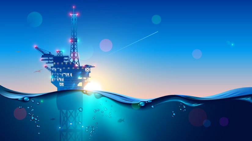 An offshore oil rig