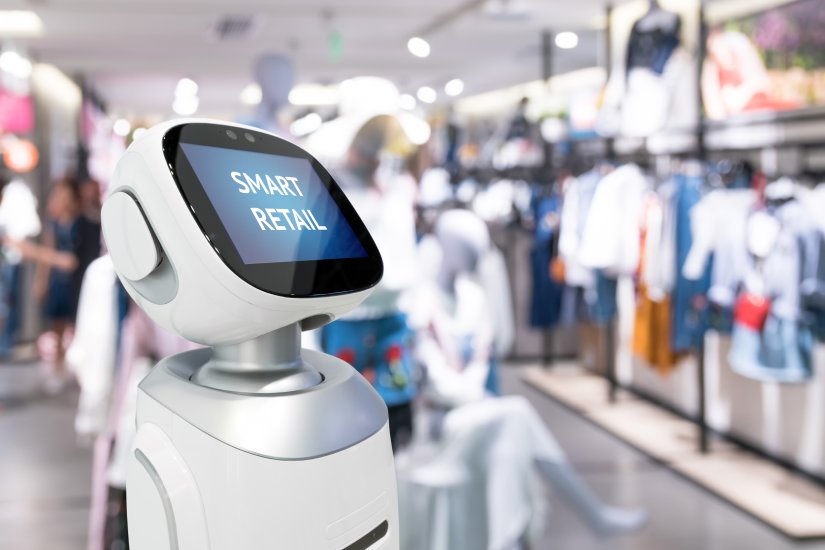 a robot assistant in a clothing store