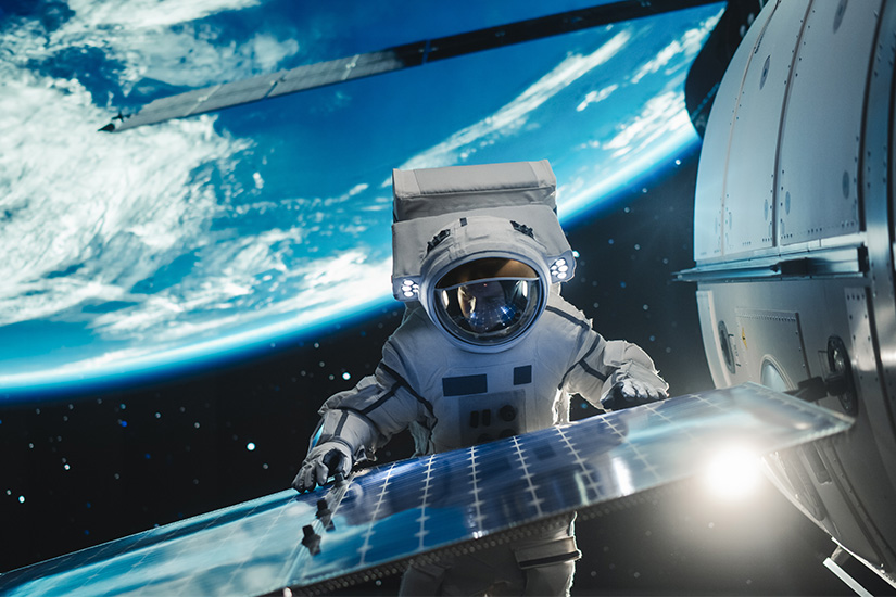 An astronaut in space